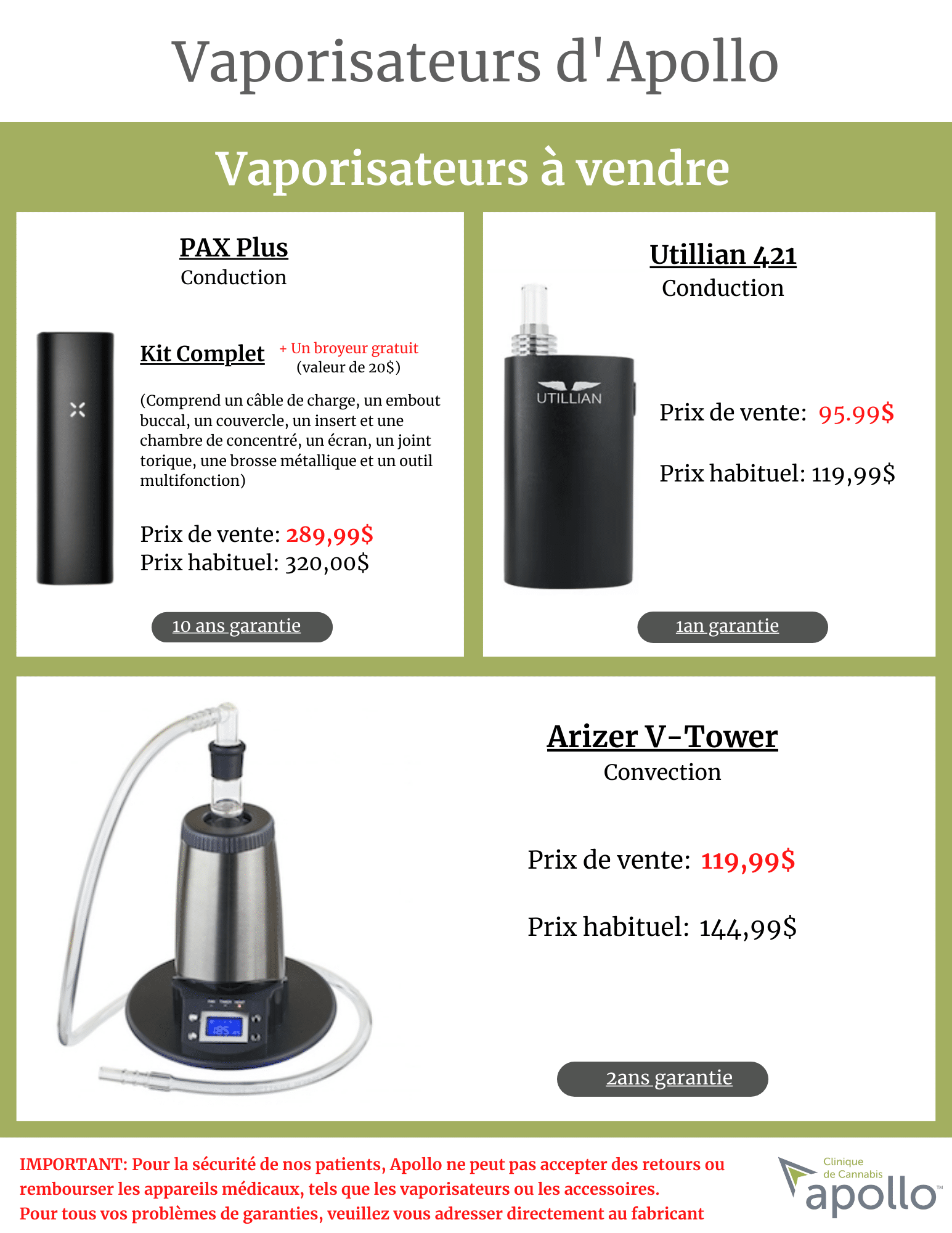 Vaporisateurs d'Apollo